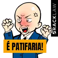 a cartoon of a man with a sign that says e patifaria on it
