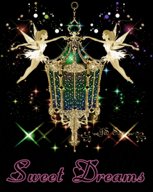 a poster that says sweet dreams with a lantern
