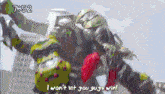 a cartoon says i won 't let you guys win on the screen