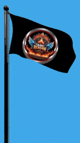 a black flag with a logo for tbmc reborn