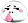 a white cartoon character with a pink bow tie and a tear coming out of his mouth .