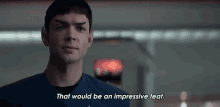 That Would Be An Impressive Feat Spock GIF - That Would Be An Impressive Feat Spock Ethan Peck GIFs