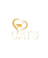 a logo for cats with a heart and a cat in it