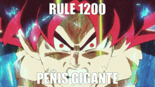a picture of a cartoon character with the words rule 1200 penis gigante on it