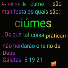 a black background with the words as obras da carne manifests as quais sao