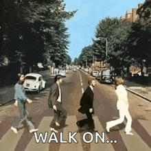 Walk Cross GIF - Walk Cross The Beatles GIFs