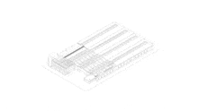 an isometric drawing of a large building with lots of windows .