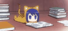 reading read meow anime neko