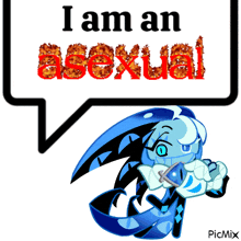 a picture of a cartoon character that says i am an asexual