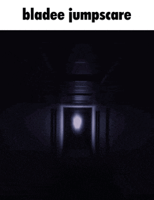 a picture of a dark hallway with the words bladee jumpscare below it