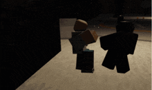 a person in a minecraft video game is standing next to another person