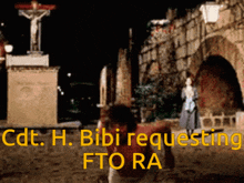 a picture of jesus on the cross with the words cdt h. bibi requesting fto ra on the bottom