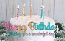 Happy Birthday Wishing You A Wonderful Day GIF - Happy Birthday Wishing You A Wonderful Day Birthday Cake GIFs