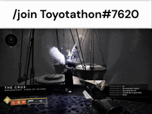 a screen shot of a video game with the words / join toyotathon # 7620