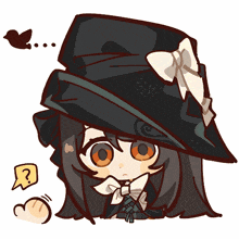 a cartoon drawing of a girl wearing a hat