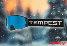 a pair of goggles with the word tempest on the band