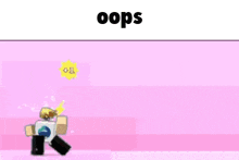 a couple of roblox characters are standing next to each other on a pink background holding swords .