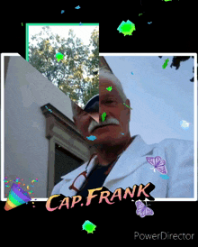 a picture of a man with a mustache and the caption cap frank