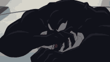 a cartoon drawing of venom with a long tongue sticking out
