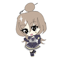 a drawing of a girl with brown hair and a bun