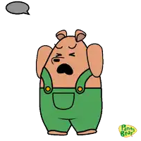 a cartoon of a bear with a speech bubble that says ' alamak ' on it