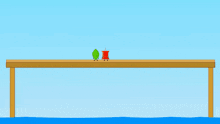 a cartoon drawing of a rock falling into the ocean