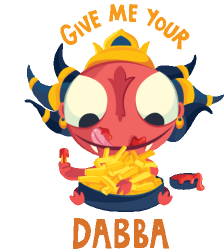 Baby Rakshasa Says Give Me Your Dabba Sticker - Baby Rakshasa Mythological Being Give Me Your Dabba Stickers