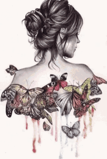 Woman Butterflies GIF - Woman Butterflies Tattoo GIFs