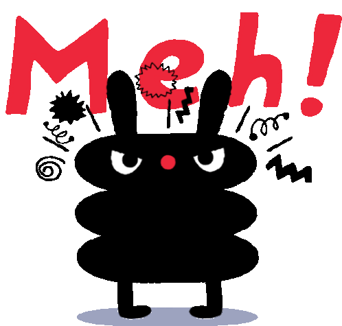 Squiggly Shapes Surround Our Unimpressed Blorb. Sticker - The Blorbs Meh Mehhh Stickers