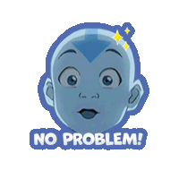 a sticker of avatar aang with the words no problem