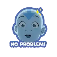 a sticker of avatar aang with the words no problem