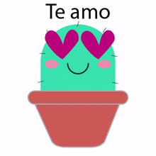 cactus cute heart fall in love happy