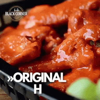 Wings with homemade hot honey GIF