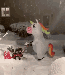 Unicorn Snow GIF - Unicorn Snow Walking GIFs