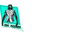 a logo for dpi gamers shows a man in a futuristic suit