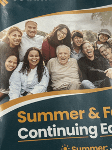 a poster with a group of people on it that says summer & continuing education