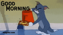 a tom and jerry cartoon with the words good morning on the bottom
