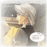 a drawing of a man with the words " i love u so much my sunshine " on it