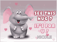 hugs hug for you elephant love