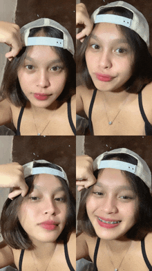 a girl with braces on her teeth takes a selfie