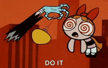 a cartoon character from the powerpuff girls is being hypnotised