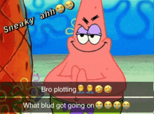 patrick star from spongebob squarepants says sneaky ahh