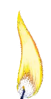 a drawing of a yellow flame with a white background