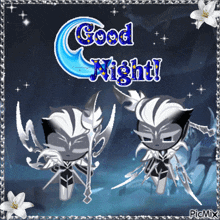 a good night greeting card with a crescent moon