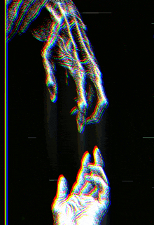 a blurry image of a hand reaching out towards another hand with the word roblox in the corner