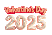 valentine 's day 2025 is written in red and silver letters