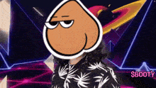 a cartoon character with a $ booty logo on the bottom