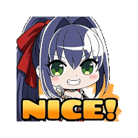 a picture of a girl with a red bow and the words nice