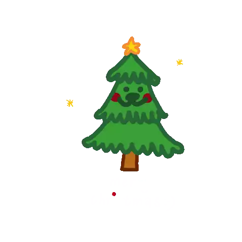 Xmas Tree Sticker - Xmas Tree Merry Stickers