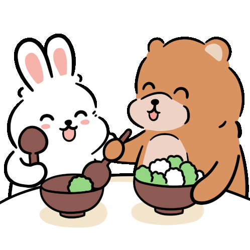 Eating Bear Sticker - Eating Bear Bunny Stickers